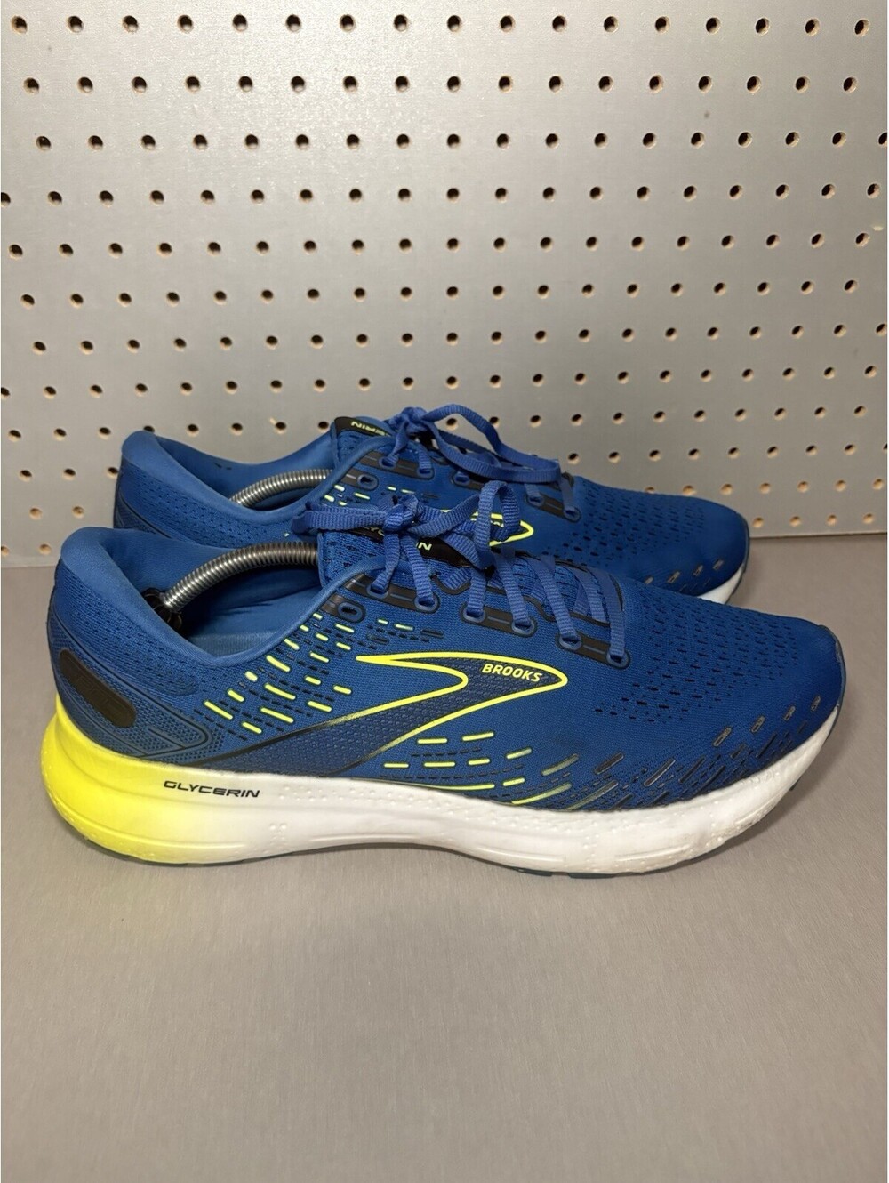 Brooks Glycerin 20 Shoes Mens Sz 15 Blue Yellow Running Walking Sneakers